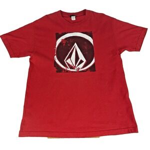Volcom Vintage T-Shirt Men's L Slim 42" Short Sleeve Crew Neck Big Logo Spellout
